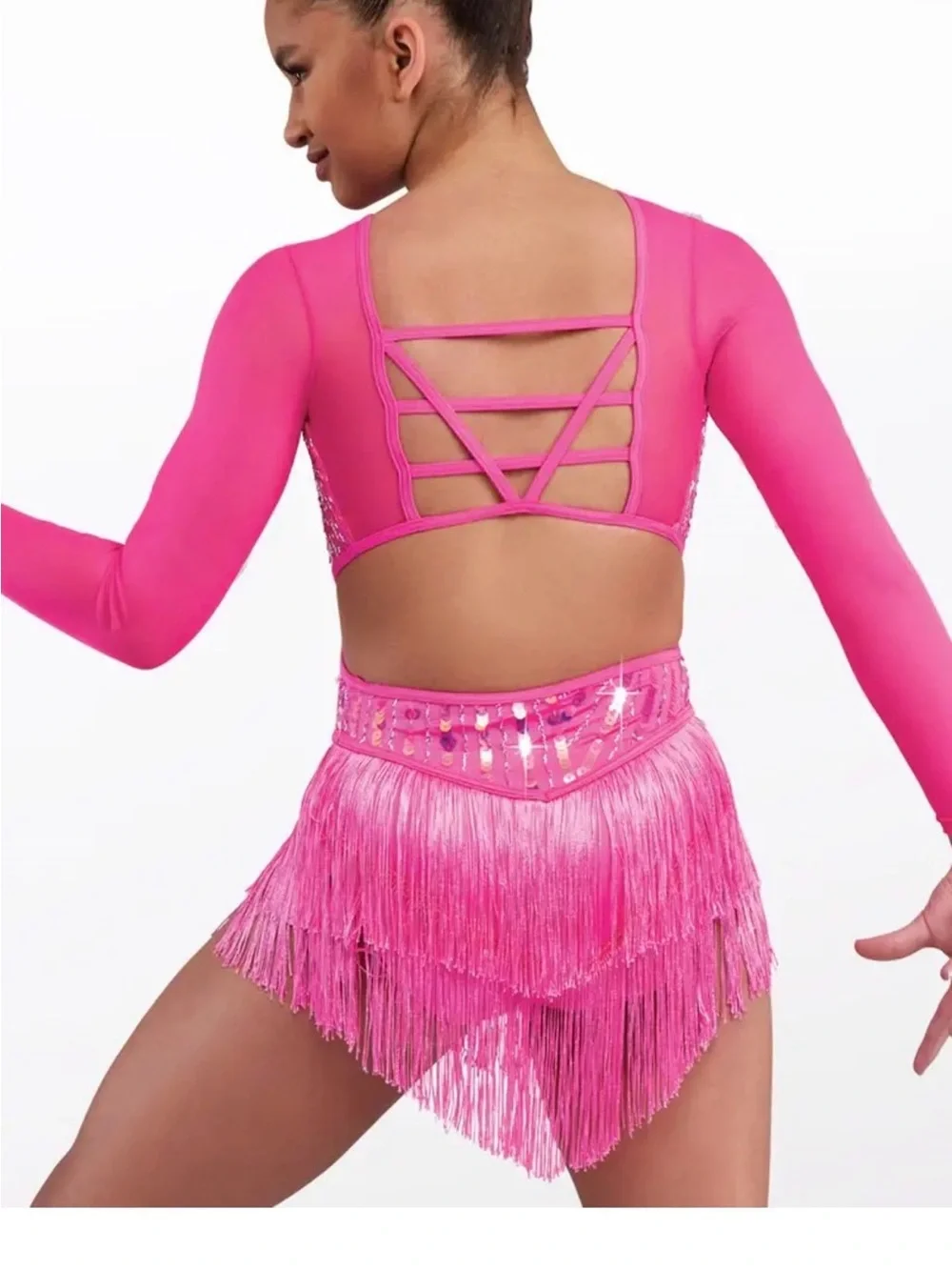 Weissman Elite | Von Dutch Teal Purple Black Sequin Fringe Dance Costume, MC